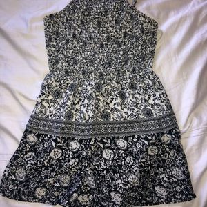 Black and white patterned romper